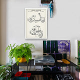 Vespa Motorsiklet Ivory Poster