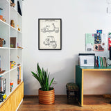 Vespa Motorsiklet Ivory Poster