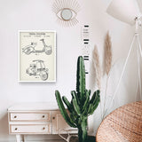 Vespa Motorsiklet Ivory Poster
