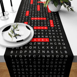 Siyah Puzzle Runner Örtü