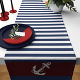 Yatay Çizgili Bordo Sailor Runner Örtü