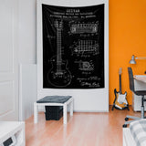 Gibson Les Paul Gitar Chalkboard Duvar Örtüsü