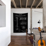 Gibson Les Paul Gitar Chalkboard Duvar Örtüsü