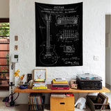 Gibson Les Paul Gitar Chalkboard Duvar Örtüsü