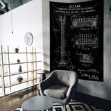 Gibson Les Paul Gitar Chalkboard Duvar Örtüsü