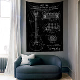 Gibson Les Paul Gitar Chalkboard Duvar Örtüsü