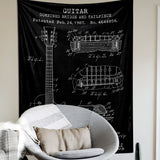 Gibson Les Paul Gitar Chalkboard Duvar Örtüsü