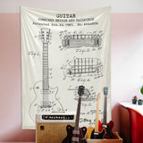 Gibson Les Paul Gitar Ivory Duvar Örtüsü