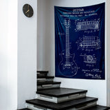 Gibson Les Paul Gitar Navy Blue Duvar Örtüsü