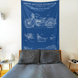 Harley Davidson Model 28B Blueprint - Motosiklet Duvar Örtüsü