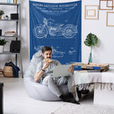 Harley Davidson Model 28B Blueprint - Motosiklet Duvar Örtüsü