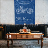 Harley Davidson Model 28B Blueprint - Motosiklet Duvar Örtüsü