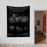 Harley Davidson Model 28B Chalkboard - Motosiklet Duvar Örtüsü