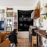 Harley Davidson Model 28B Chalkboard - Motosiklet Duvar Örtüsü