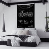 Harley Davidson Model 28B Chalkboard - Motosiklet Duvar Örtüsü