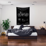 Harley Davidson Model 28B Chalkboard - Motosiklet Duvar Örtüsü