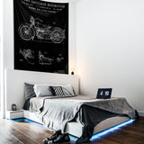 Harley Davidson Model 28B Chalkboard - Motosiklet Duvar Örtüsü