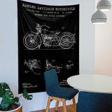 Harley Davidson Model 28B Chalkboard - Motosiklet Duvar Örtüsü
