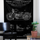 Harley Davidson Model 28B Chalkboard - Motosiklet Duvar Örtüsü