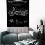 Harley Davidson Model 28B Chalkboard - Motosiklet Duvar Örtüsü
