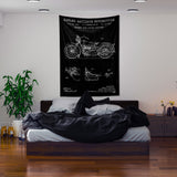 Harley Davidson Model 28B Chalkboard - Motosiklet Duvar Örtüsü