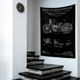 Harley Davidson Model 28B Chalkboard - Motosiklet Duvar Örtüsü