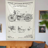 Harley Davidson Model 28B Ivory - Motosiklet Duvar Örtüsü