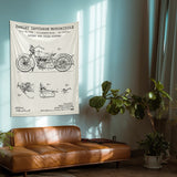 Harley Davidson Model 28B Ivory - Motosiklet Duvar Örtüsü