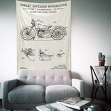 Harley Davidson Model 28B Ivory - Motosiklet Duvar Örtüsü
