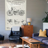 Harley Davidson Model 28B Ivory - Motosiklet Duvar Örtüsü