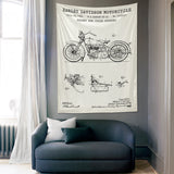 Harley Davidson Model 28B Ivory - Motosiklet Duvar Örtüsü