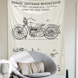 Harley Davidson Model 28B Ivory - Motosiklet Duvar Örtüsü