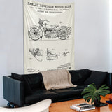 Harley Davidson Model 28B Ivory - Motosiklet Duvar Örtüsü