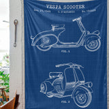 Vespa Blueprint Duvar Örtüsü