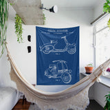 Vespa Blueprint Duvar Örtüsü