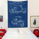 Vespa Blueprint Duvar Örtüsü