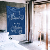 Vespa Blueprint Duvar Örtüsü