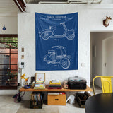 Vespa Blueprint Duvar Örtüsü