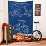 Vespa Blueprint Duvar Örtüsü