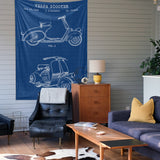 Vespa Blueprint Duvar Örtüsü