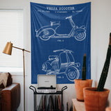 Vespa Blueprint Duvar Örtüsü