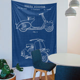 Vespa Blueprint Duvar Örtüsü