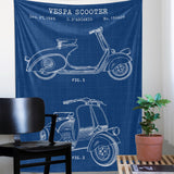 Vespa Blueprint Duvar Örtüsü