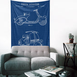 Vespa Blueprint Duvar Örtüsü