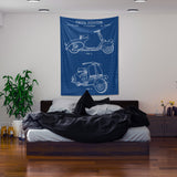 Vespa Blueprint Duvar Örtüsü