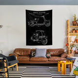 Vespa Chalkboard Duvar Örtüsü