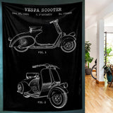 Vespa Chalkboard Duvar Örtüsü