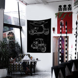 Vespa Chalkboard Duvar Örtüsü