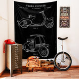 Vespa Chalkboard Duvar Örtüsü
