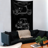 Vespa Chalkboard Duvar Örtüsü